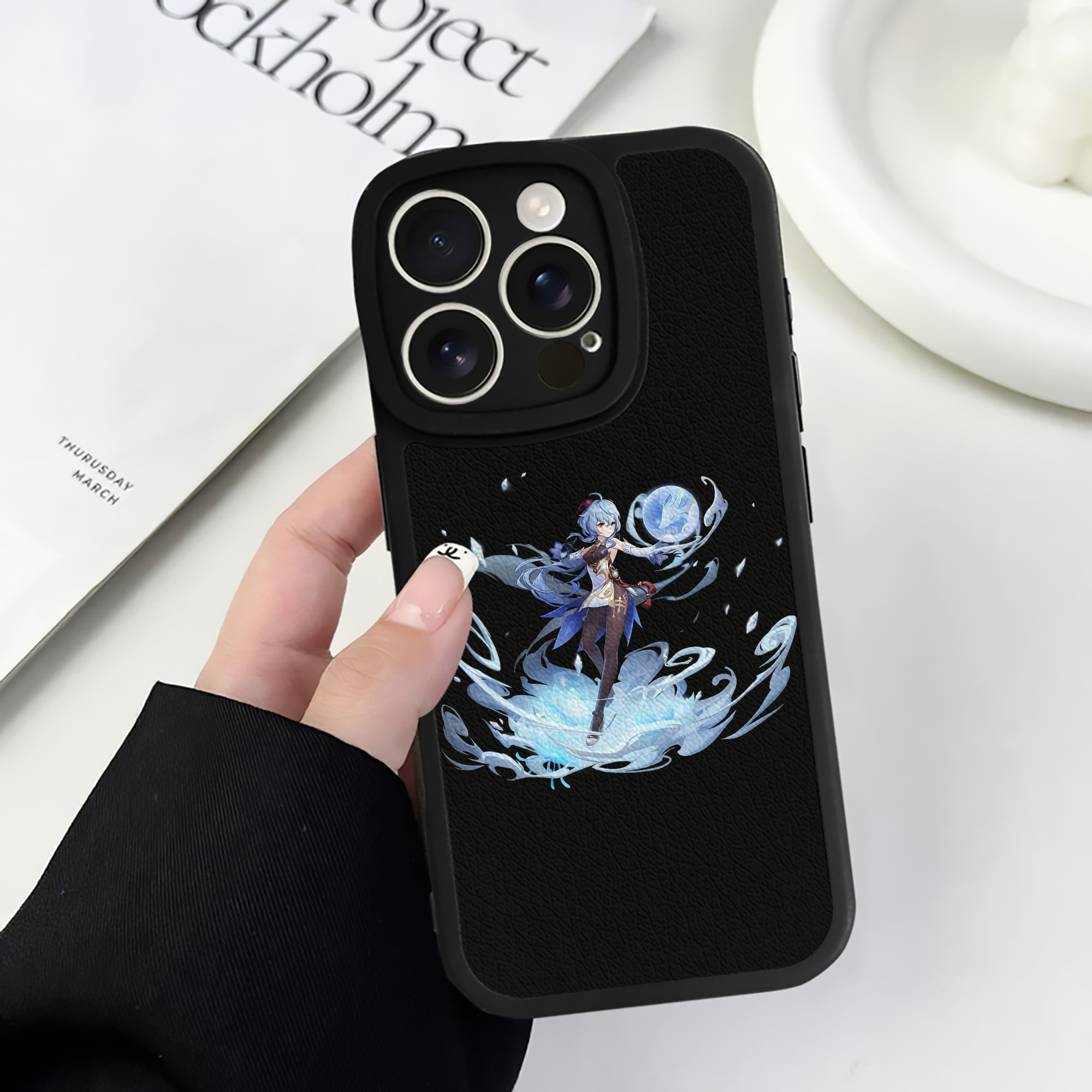 げんし神 甘雨 かんう genshin Ganyu 【iPhone 16シリーズ対応】シリコンスマホケース（レザー調） 材質：シリコン